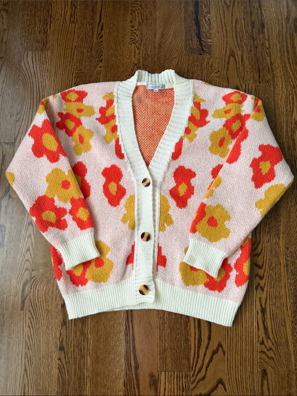 Miss Sparkling retro flower cardigan medium